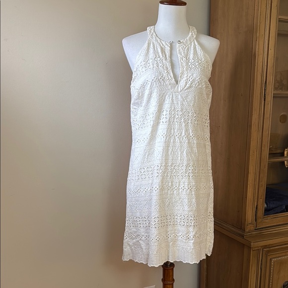 Elegant White Lace Halter Dress - Picture 1 of 5